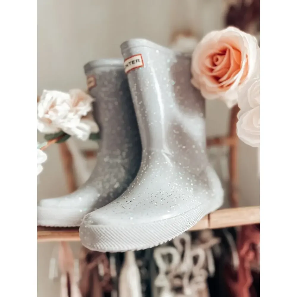 Hunter Shimmery Gloss Pastel Glitter Rainboots UK10 US11